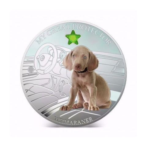 Fiji 2013 Dogs and Cats 3 My Great Protector WEIMARANER 1Oz Silver Coin