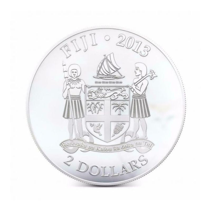 Fiji 2013 $2 Felis Margarita "Sand Cat" 1 Oz Silver Coin featuring a detailed depiction of a Sand Cat.