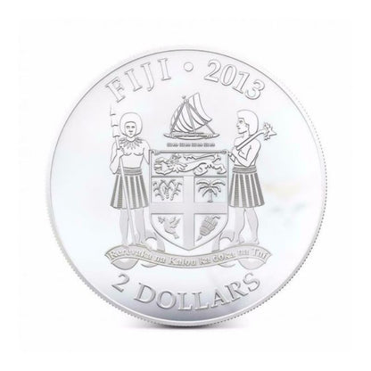 Fiji 2013 $2 Felis Margarita "Sand Cat" 1 Oz Silver Coin featuring a detailed depiction of a Sand Cat.