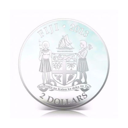 Fiji 2013 $2 Siamese Super Cat 1 Oz Silver Coin featuring a detailed depiction of a Siamese cat.