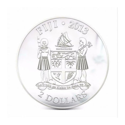 Fiji 2013 $2 Sphynx Super Cat 1 Oz Silver Coin featuring a detailed depiction of a Sphynx cat.