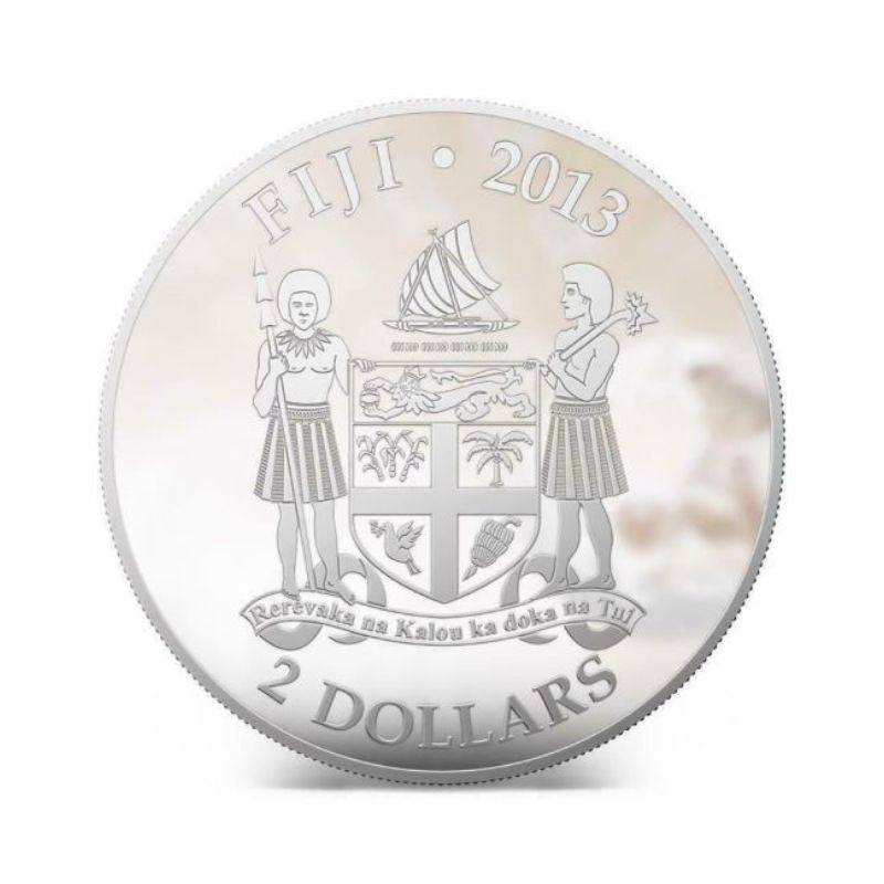 Fiji 2013 $2 Toy Terrier My Little Puppy 1 Oz Silver Coin with a detailed depiction of a playful Toy Terrier puppy.