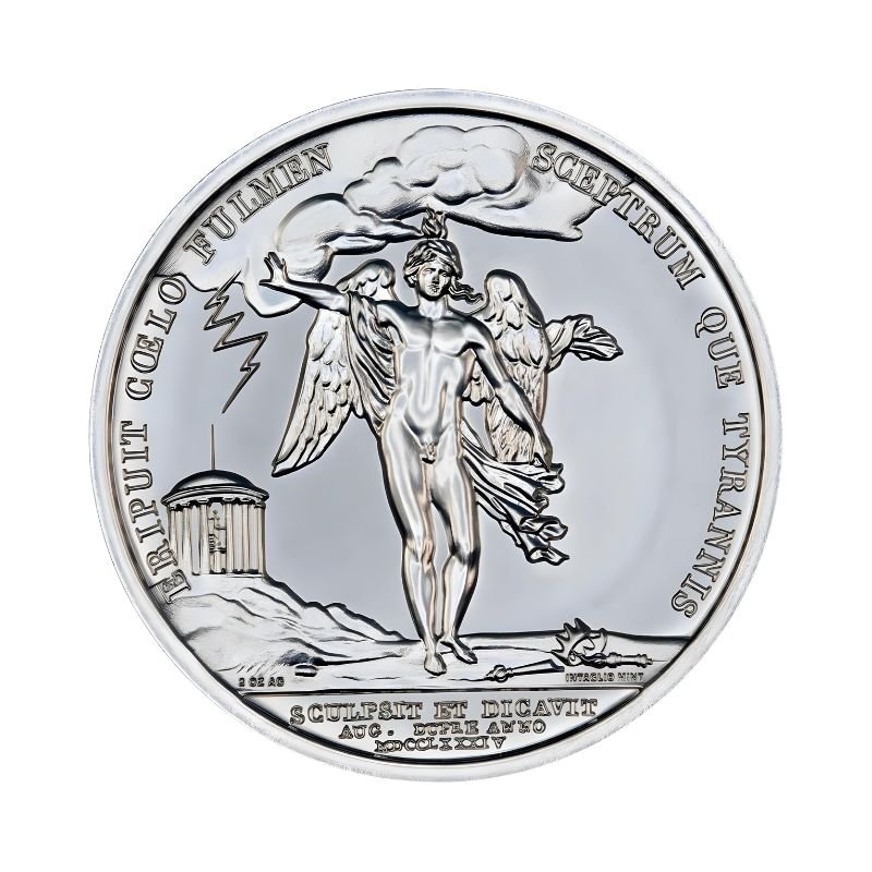 Franklin Winged Genius Medal Tribute 2 Troy Ounce 39mm