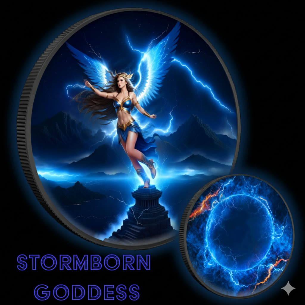 2024 Mexico Libertad Colorized Ruthenium Stormborn Goddess 1oz .999 Silver Coin