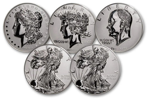 150 Years of Dollars 1986–2025 Silver Eagle Type I Dollar 2oz .999 Silver-320grams Brass Coin