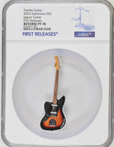 PF-70 NGC FR Pamp 1ozt .999 Fender Jaguar Guitar Color Guitar Coin
