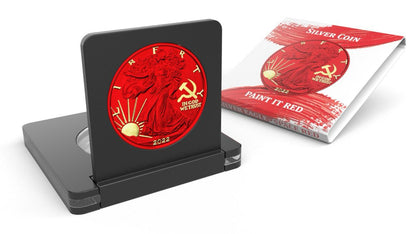 2022 Paint it Red Hammer and Sickle Edition Color 1oz 999 Silver Eagle