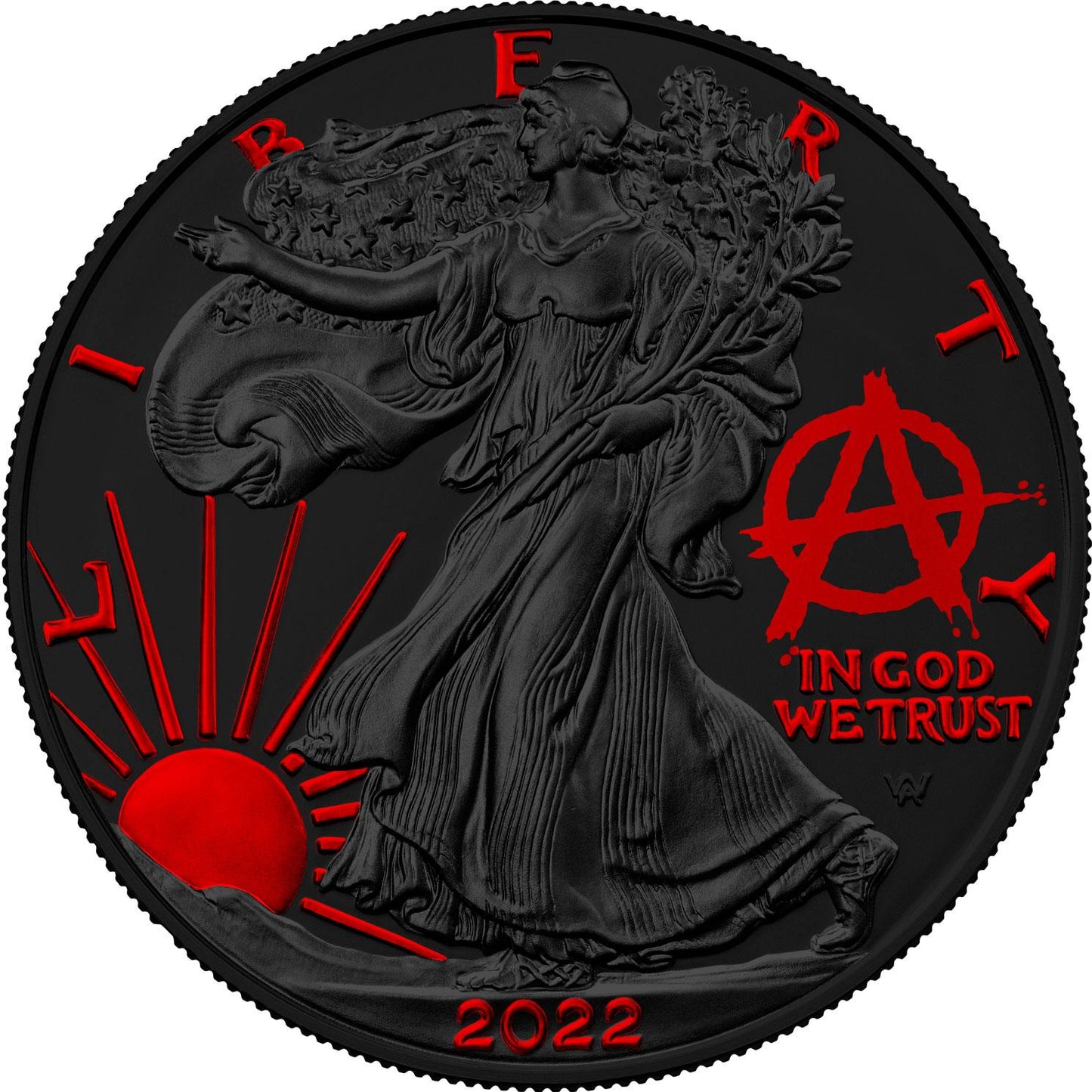 2023 Paint it Black Anarchy Edition 999 Silver Eagle 1oz Colorized Coin