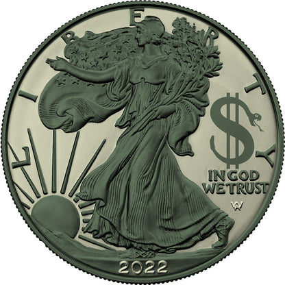 2023 Paint it Green Capitalism Color 999 Silver Eagle 1oz Coin