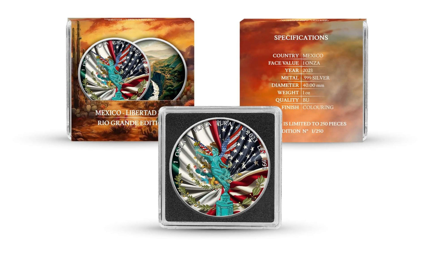 2023 Mexico Libertad Rio Grande Edition Color .999 Silver Coin