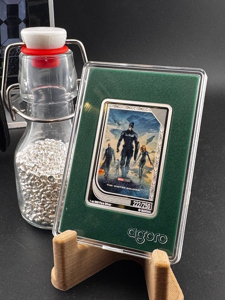 2025 Agoro Marvel Infinity Trading Coin Captain America 222/250 1oz .999 Silver