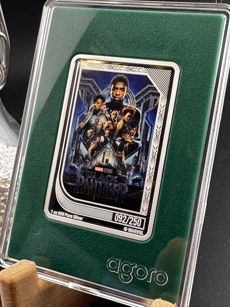 2025 Agoro Marvel Infinity Trading Coins Black Panther 092/250 1oz .999 Silver