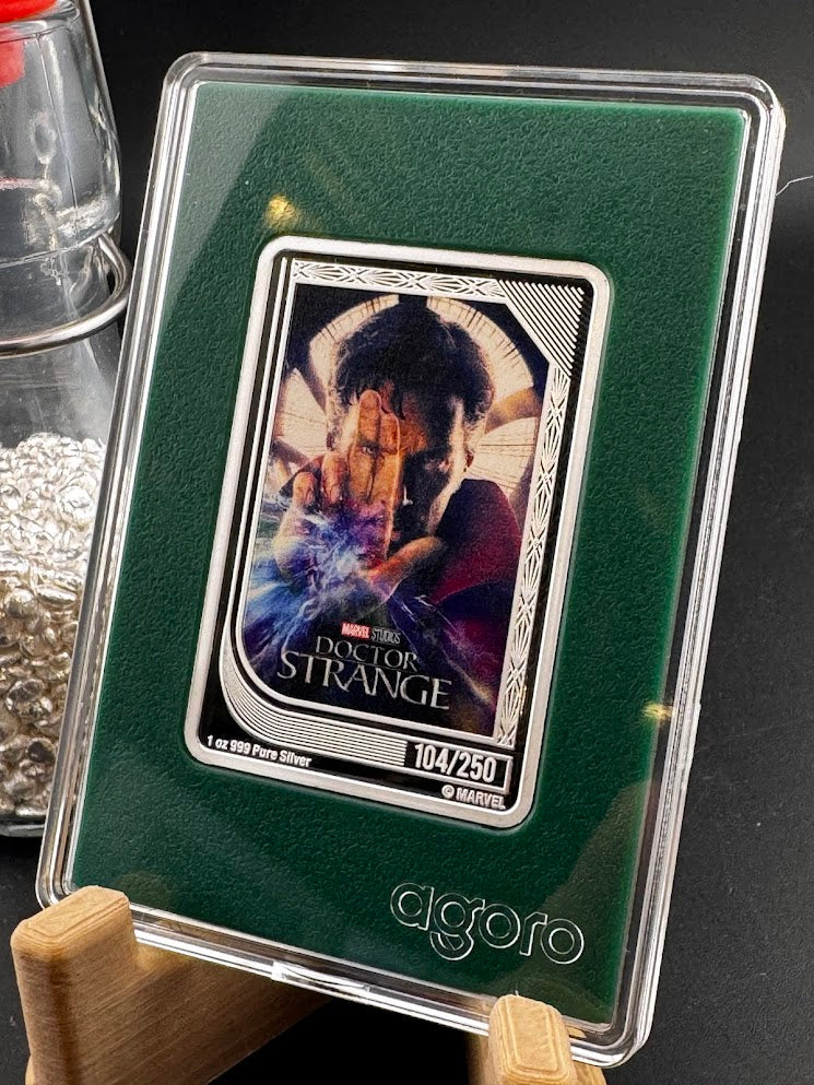 2025 Agoro Marvel Infinity Trading Coins Dr Strange 104/250 1oz .999 Silver