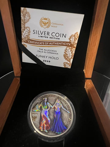 Germania 2020 5 Mark Allegories Italia and Germania  FUNKY HOLO 1 Oz