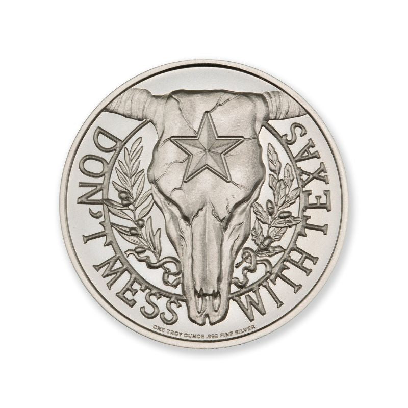 Intaglio Don’t Mess With Texas Series  Longhorn 2 Troy Ounce  39mm