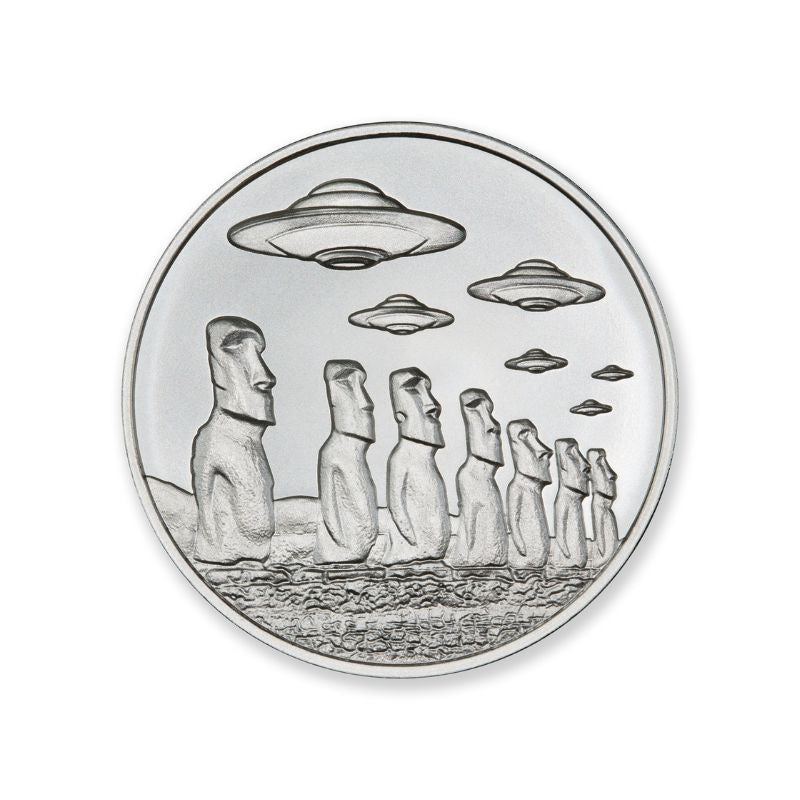 Intaglio UFOs Over Easter Island 1 Troy Ounce 39mm