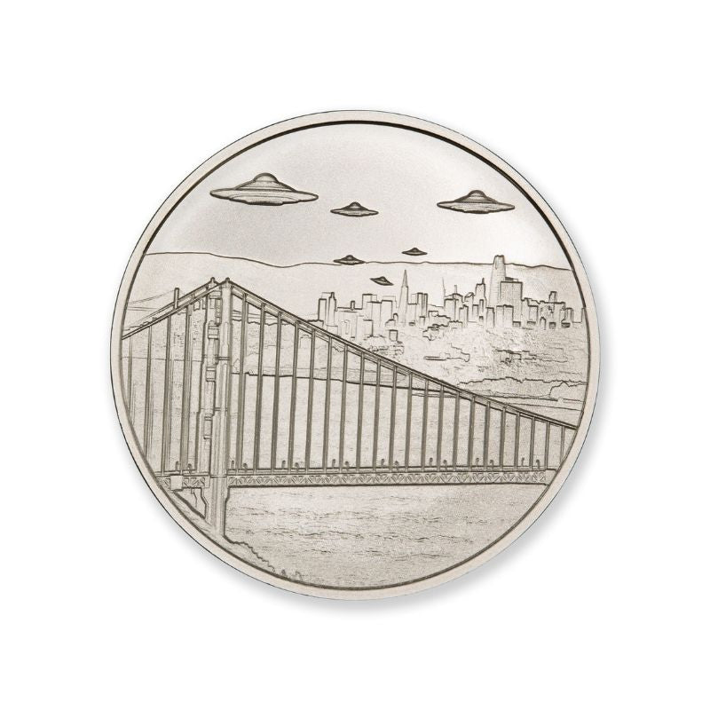 Intaglio UFOs  Over San Francisco 1 Troy Ounce 39mm