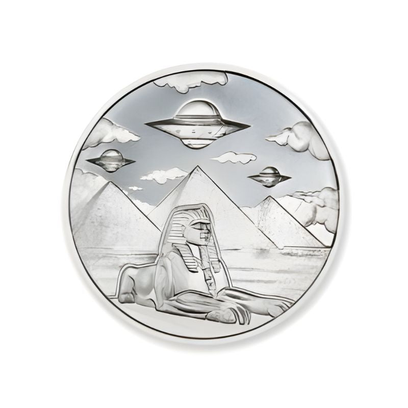 Intaglio UFOs Over The Pyramids 2 Troy Ounce  39mm