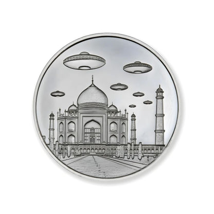 Intaglio UFOs Over The Taj Mahal  1 Troy Ounce 39mm