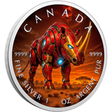 2025 Canada Maple Big Five Iron Rhino 1oz .9999 Silver