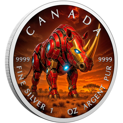 2025 Canada Maple Big Five Iron Rhino 1oz .9999 Silver