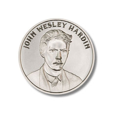 Intaglio John Wesley Hardin 1 Troy Ounce 39mm .999 Silver