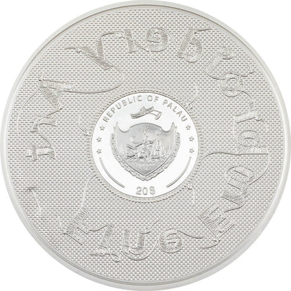 * KISS Gustav Klimt Fine Embroidery Art 3 Oz Silver Coin 20$ Palau 2023