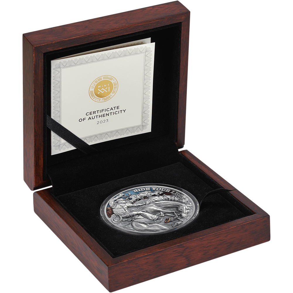 2023 2oz Ride Your Luck .999 Silver Coin Antique Finish