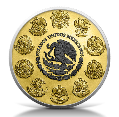 2024 Mexico Libertad Black Plat and Gold Gild Series 1oz .999 Silver Coin