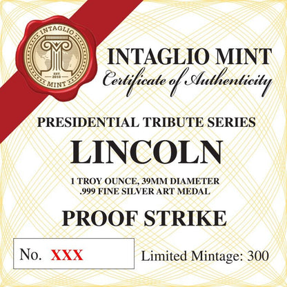 Lincoln 1 Troy Ounce 39mm  Proof