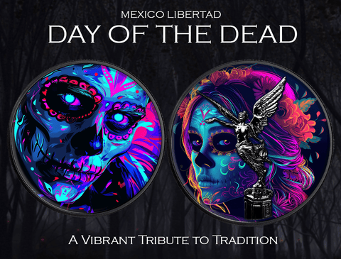 2023 Mexico Libertad Day of the Dead .999 Silver Colorized Coin Plated