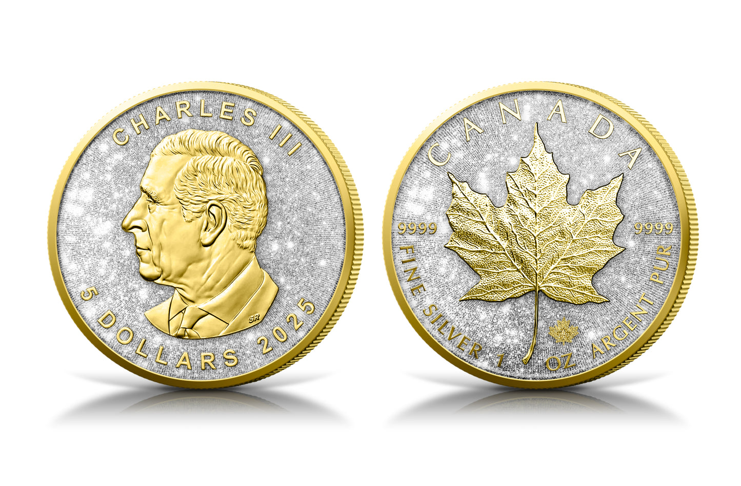 2025 Canadian Maple with Diamond Dust Maple Leaf Diamond Dust & Gold Gilding