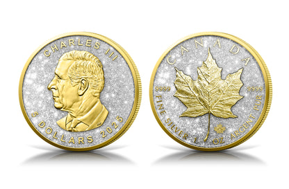 2025 Canadian Maple with Diamond Dust Maple Leaf Diamond Dust & Gold Gilding