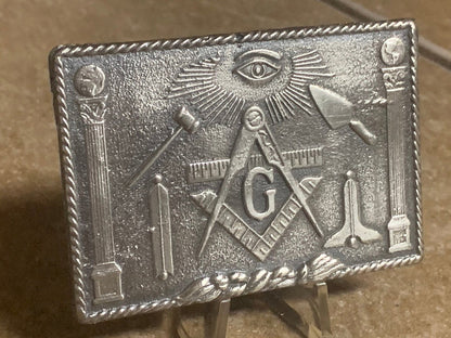 The Locker Mint Masonic Bar,ave Weight” Is 3-3.5 Ozt .999 Fine Silver