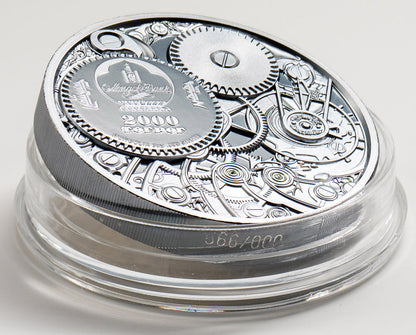 *MECHANICAL BEE Clockwork Evolution 3 Oz Silver Coin 2000 Togrog Mongolia 2020
