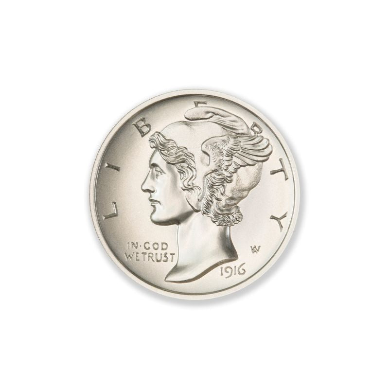 Mercury Dime Tribute High Relief 1 Troy Ounce 30mm