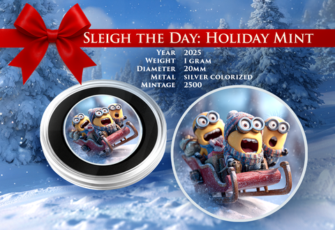 2025 Minion Sleigh the Day 1 gram .999 Silver Gram 20mm Diameter