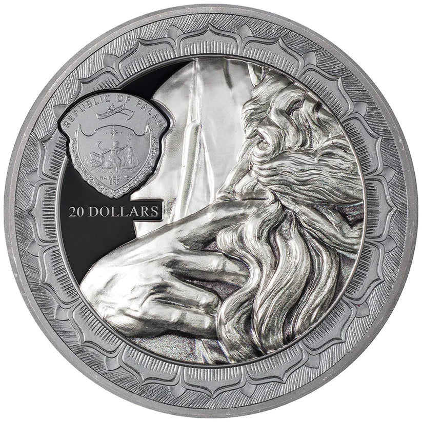 Eternal Sculptures II Moses 2022 | 3 Oz silver coin 20 dollars Palau | Black Proof