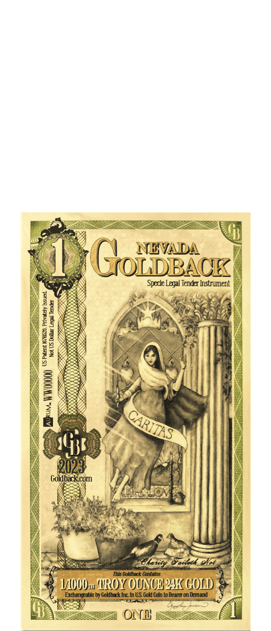 2024 Nevada Goldback Foil Note 1 Dollar .999 Gold