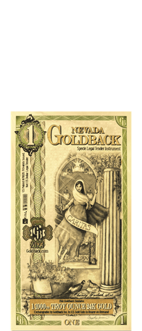 2024 Nevada Goldback Foil Note 1 Dollar .999 Gold