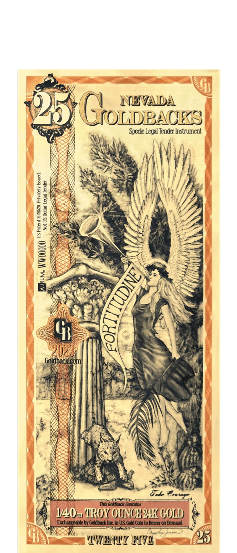 2024 Nevada Goldback Foil Note 25 Dollar .999 Gold - Captain’s Chest ...