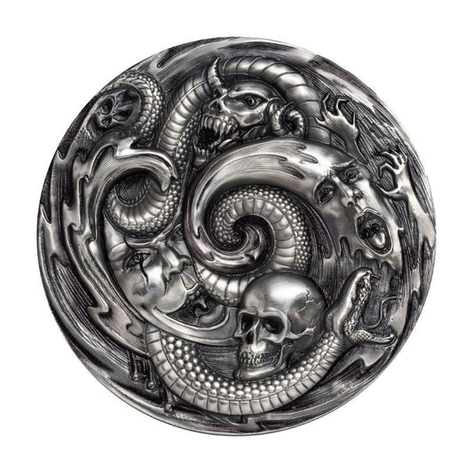 *PANDORA BOX Evil Within EHR Epic High Relief 3 Oz Silver Coin 20$ Palau 2019