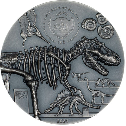 2024 Palau Smartminting Dinosaur Extinction-Fury of Nature 2oz Antique