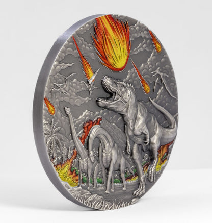 2024 Palau Smartminting Dinosaur Extinction-Fury of Nature 2oz Antique