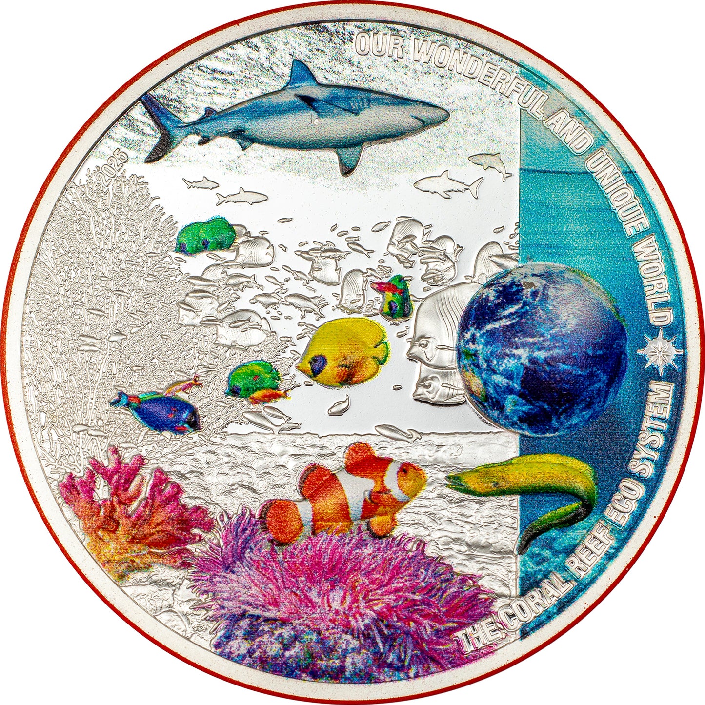 2025 Palau 2oz .999 Silver Proof Coral Reef – Our Earth Ecosystems