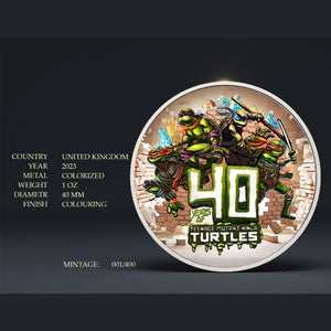 Perth Mint 40th Anniversary Colorized Coin 1oz .999 Silver TMNT