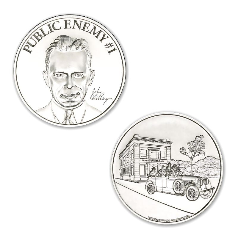 Public Enemy No 1 John Dillinger 2 Troy Ounce 39mm