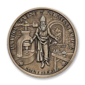 Saint Eligius 2 Troy Ounce  50mm  Limited Mintage 500 Antiqued