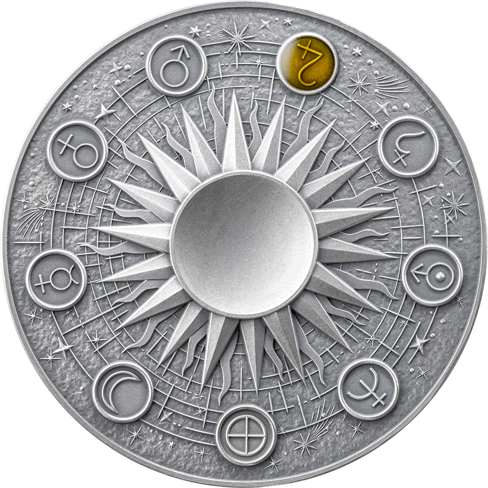 2025 Ghana 2oz .999 Silver Jupiter Coin Colorized and Gilded Presale