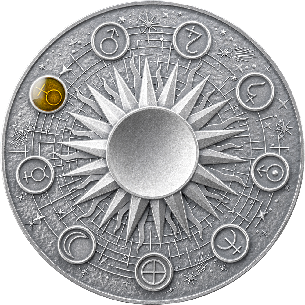 2025 Ghana 2oz .999 Silver Venus Colorized and Gilded